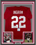 Framed Autographed/Signed Mark Ingram 09 Heisman 35x39 Alabama Red College Football Jersey Beckett BAS COA