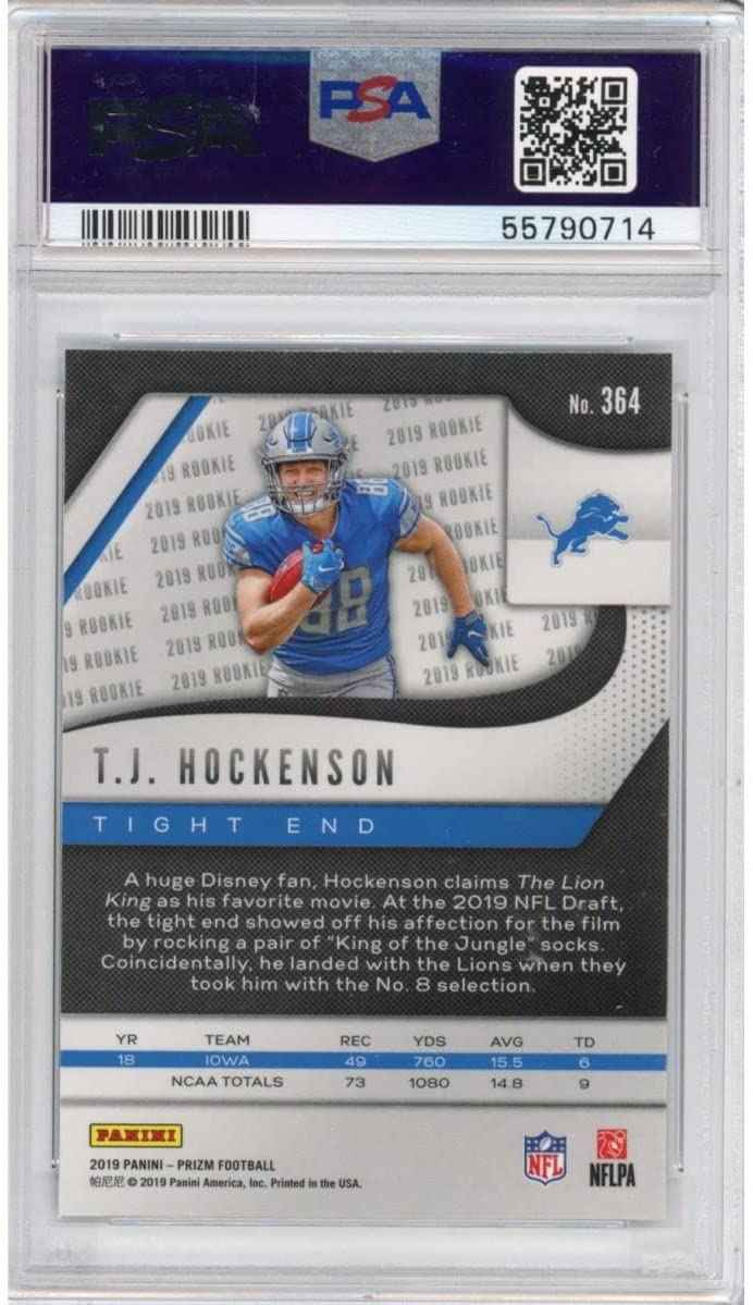 Graded 2019 Panini Prizm TJ T.J. Hockenson #364 Rookie RC Football Card PSA 10 Gem Mint