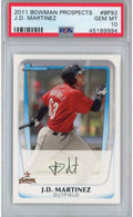 Graded 2011 Bowman Paper Products JD J.D. Martinez #BP92 Rookie RC Baseball Card PSA 10 Gem Mint