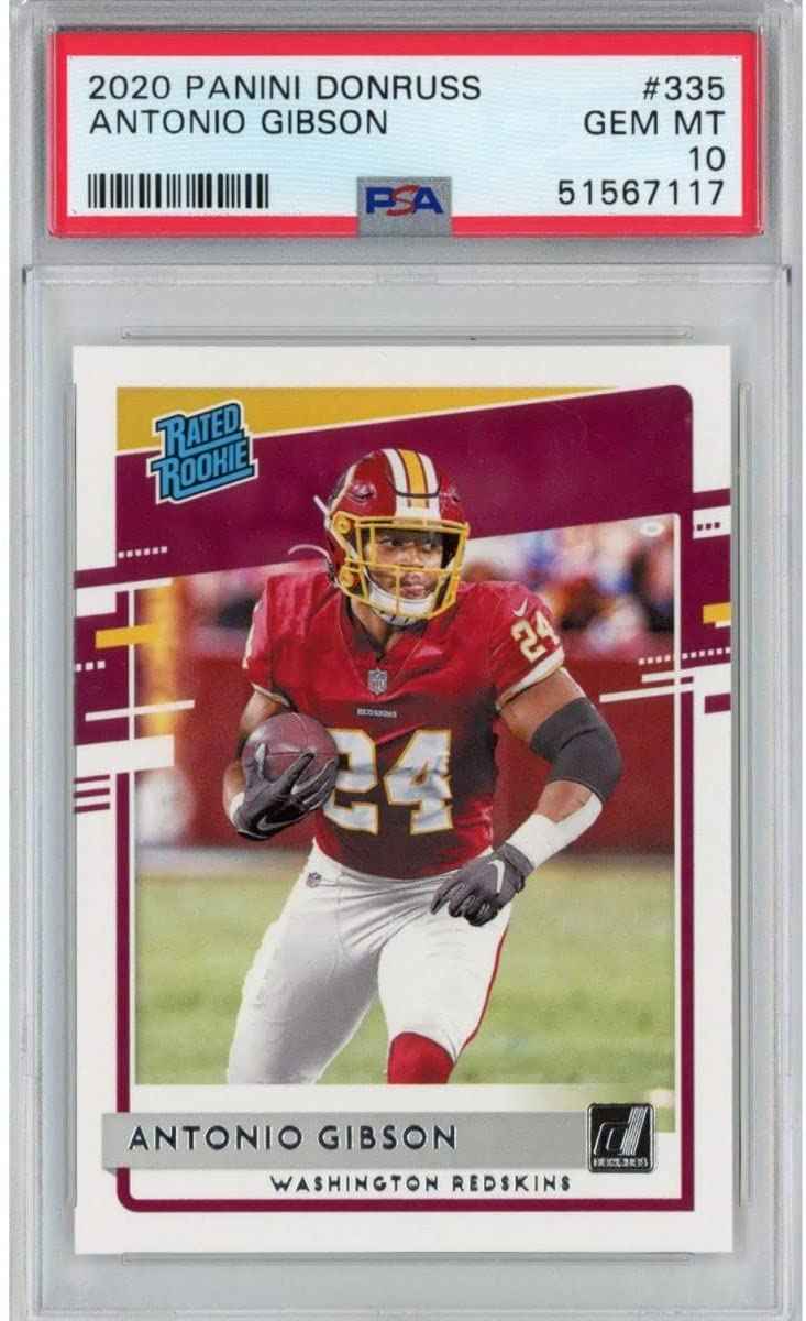 Graded 2020 Panini Donruss Antonio Gibson #335 Rookie RC Football Card PSA 10 Gem Mint