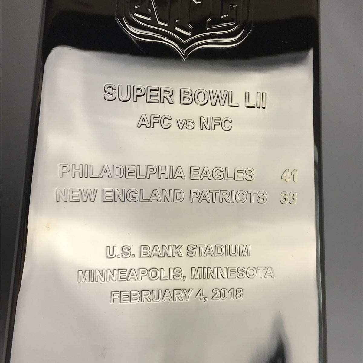 Autographed/Signed Nick Foles Full Size F/S Replica Super Bowl 52 LII Lombardi Trophy Philadelphia Eagles Beckett BAS COA