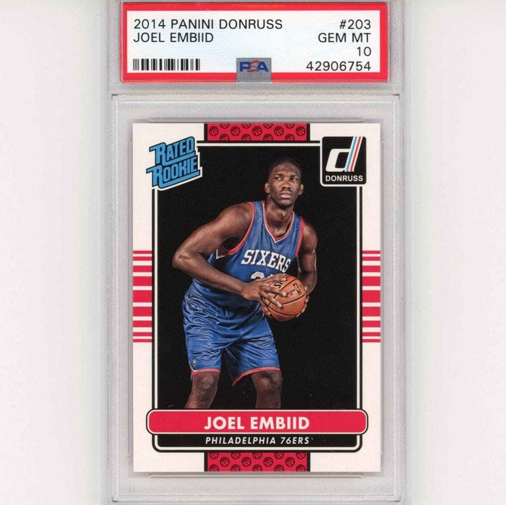 Graded 2014-15 Panini Donruss Joel Embiid #203 Rookie RC Basketball Card PSA 10 Gem Mint