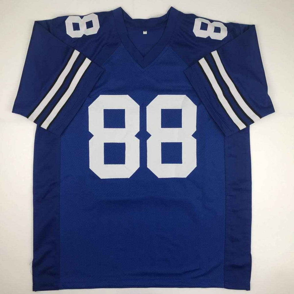 Autographed/Signed Drew Pearson Dallas Blue Football Jersey Tristar COA Holo Only