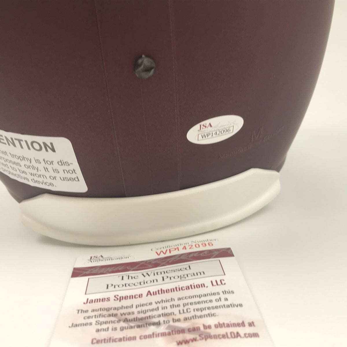 Autographed/Signed Johnny Manziel 12 Heisman Texas A&M Aggies Full Size FS F/S Replica College Football Helmet JSA COA