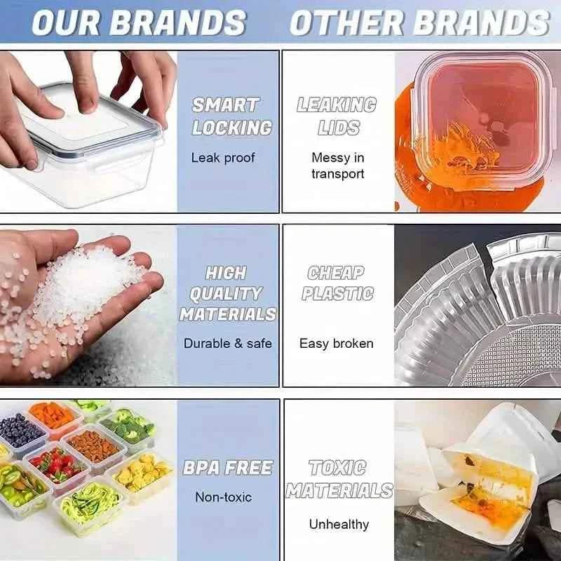 48-Piece Food Storage Container Set – Stackable, Microwave Safe, BPA Free