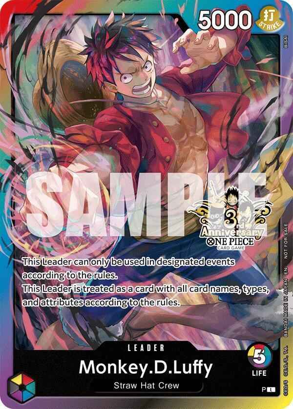 Monkey.D.Luffy (3rd Anniversary Tournament 3 Brothers Pack) [Carrying On His Will: 3rd Anniversary Tournament Cards]