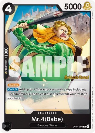 Mr.4(Babe) (OP14-093) - The Azure Sea's Seven Release Event Cards