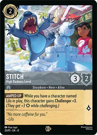 Stitch - High Badness Level (35) - Disney Lorcana Promo Cards Cold Foil