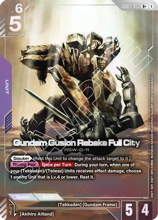 Gundam Gusion Rebake Full City (R+) (GD03-053) - Steel Requiem Holofoil