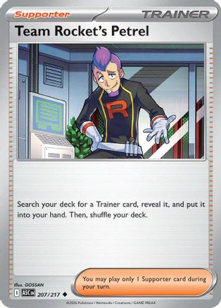 Team Rocket's Petrel 207/null - ME Ascended Heroes Reverse Holofoil