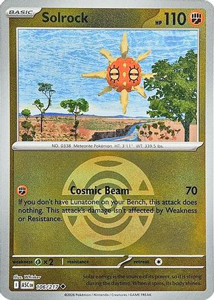 Solrock (Dusk Ball) 106 - ME Ascended Heroes Reverse Holofoil