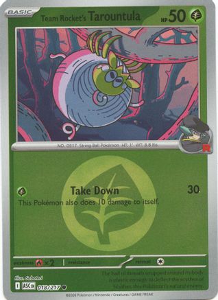 Team Rocket's Tarountula (Energy Symbol Pattern) 018 - ME Ascended Heroes Reverse Holofoil
