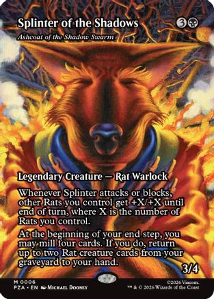 Ashcoat of the Shadow Swarm (Borderless) (PZA-006) - Teenage Mutant Ninja Turtles Eternal-Legal Foil