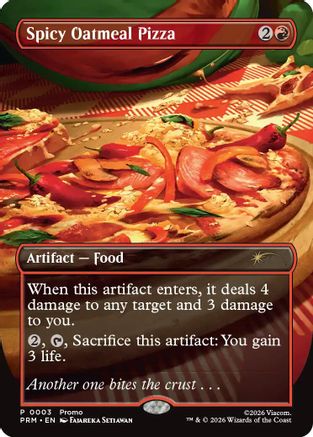 Spicy Oatmeal Pizza (Borderless) (UMP-003) - Unique and Miscellaneous Promos Foil