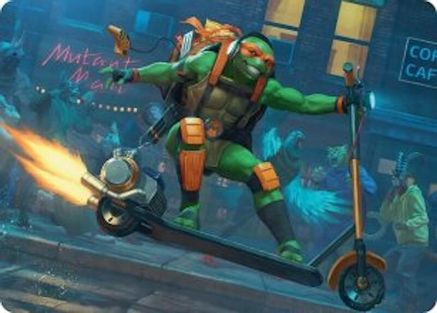 Michelangelo, On the Scene Art Card (ASTMT-049) - Art Series: Teenage Mutant Ninja Turtles