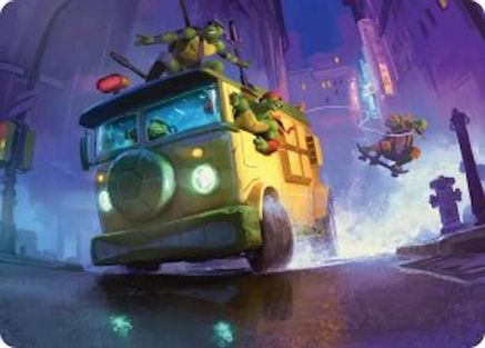 Turtle Van Art Card (Gold-Stamped Signature) (ASTMT-019) - Art Series: Teenage Mutant Ninja Turtles