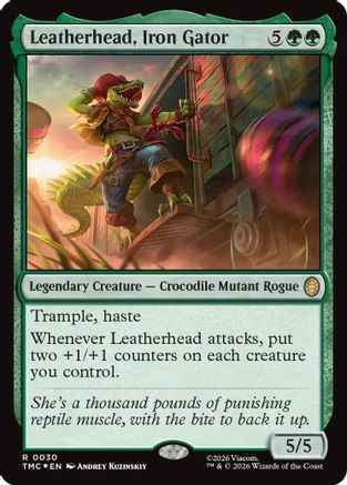 Leatherhead, Iron Gator (Surge Foil) (TMC-030) - Commander: Teenage Mutant Ninja Turtles Foil