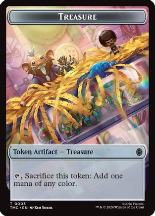 Treasure // Clue Double-Sided Token (TMC-3 // 2) - Commander: Teenage Mutant Ninja Turtles Foil