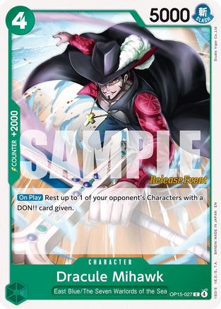 Dracule Mihawk (OP15-027) - Adventure on Kami's Island Release Event Cards