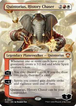 Quintorius, History Chaser (Borderless) (SOC-007) - Commander: Secrets of Strixhaven Foil
