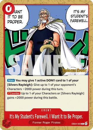 It's My Student's Farewell. I Want It to Be Proper. (EB04-009) - Adventure on Kami's Island Release Event Cards