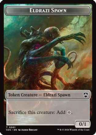 Eldrazi Spawn // Worm Double-Sided Token (SOC-1 // 26) - Commander: Secrets of Strixhaven