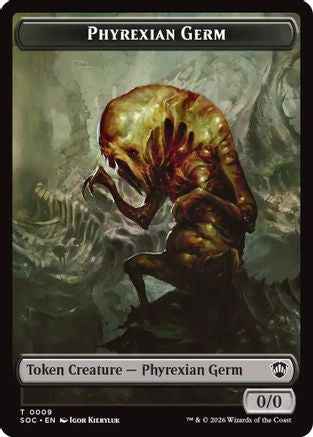 Phyrexian Germ // Treasure Double-Sided Token (SOC-9 // 12) - Commander: Secrets of Strixhaven