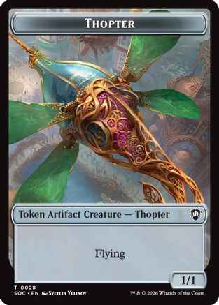 Thopter // Fractal (0004) Double-Sided Token (SOC-28 // 4) - Commander: Secrets of Strixhaven