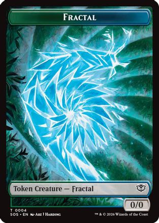 Fractal (0004) // Elemental (0002) Double-Sided Token (SOS-4 // 2) - Secrets of Strixhaven