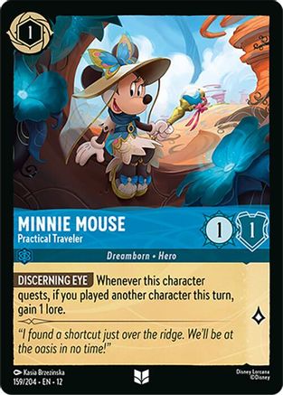 Minnie Mouse - Practical Traveler (159/204) - Wilds Unknown Cold Foil