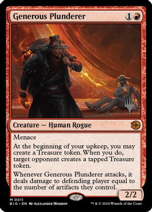 Generous Plunderer (PPOTJ-011) - Promo Pack: Outlaws of Thunder Junction Foil