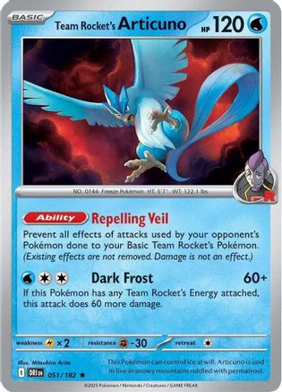 Team Rocket's Articuno (Non-Holo) 051/182 - Deck Exclusives