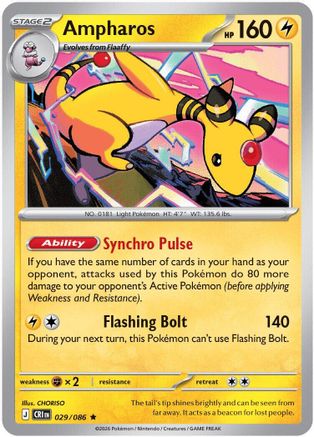 Ampharos 029/086 - ME04 Chaos Rising Reverse Holofoil