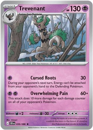 Trevenant 039/null - ME04 Chaos Rising Reverse Holofoil