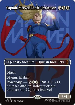 Captain Marvel, Earth's Protector (Borderless) (0354) (MSH-354) - Marvel Super Heroes Foil