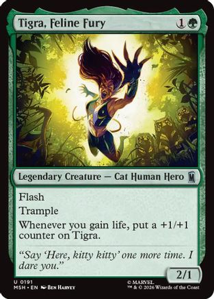 Tigra, Feline Fury (MSH-191) - Marvel Super Heroes Foil