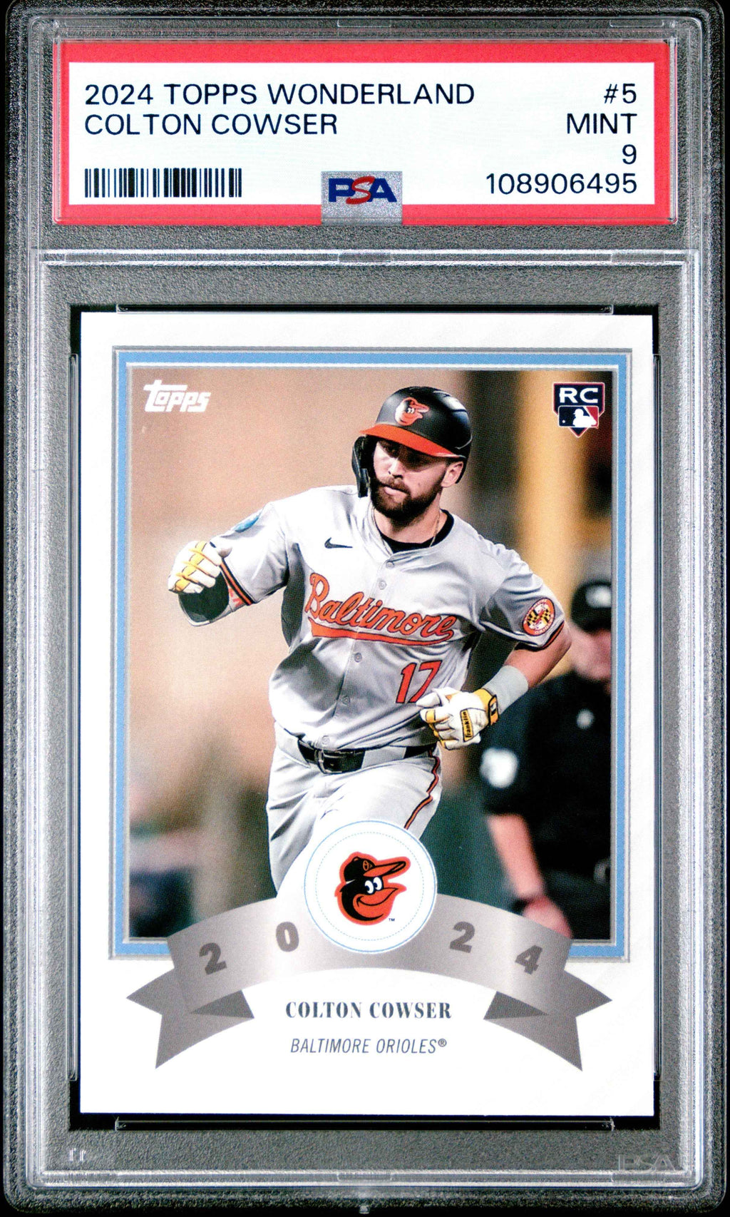 Graded 2024 Topps Wonderland Colton Cowser #5 Rookie RC Baseball Card PSA 9 Mint