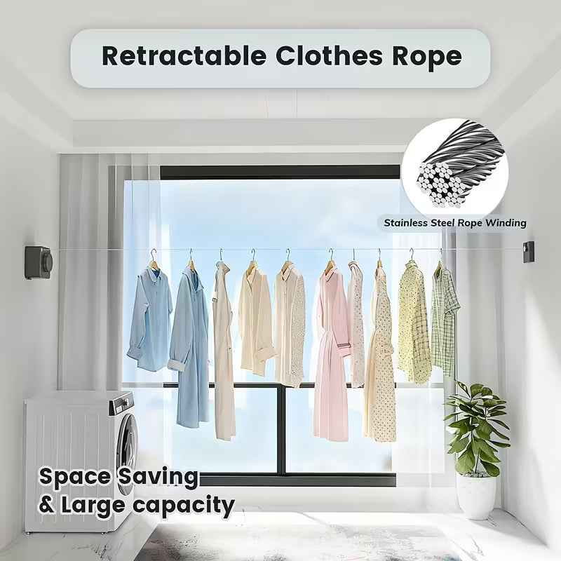 Retractable Clothesline – Heavy-Duty Wall-Mount Laundry Rack