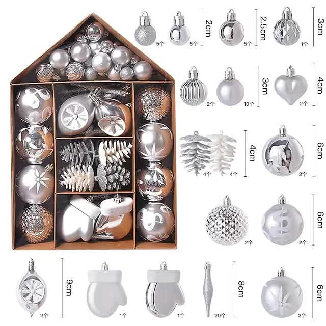 70-Pieces Set: Christmas Tree Decorations Christmas Ball