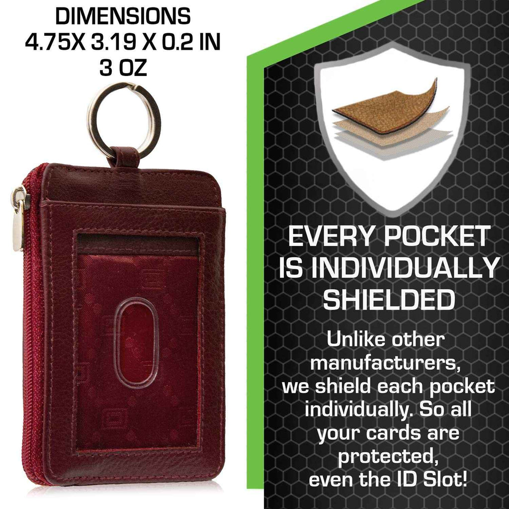 RFID Wallet Dual Portrait ID Leather Badge Holder