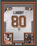 Framed Autographed/Signed Jarvis Landry 35x39 Cleveland White Football Jersey JSA COA