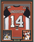 Framed Autographed/Signed Ken Anderson 35x39 Cincinnati Orange Football Jersey JSA COA