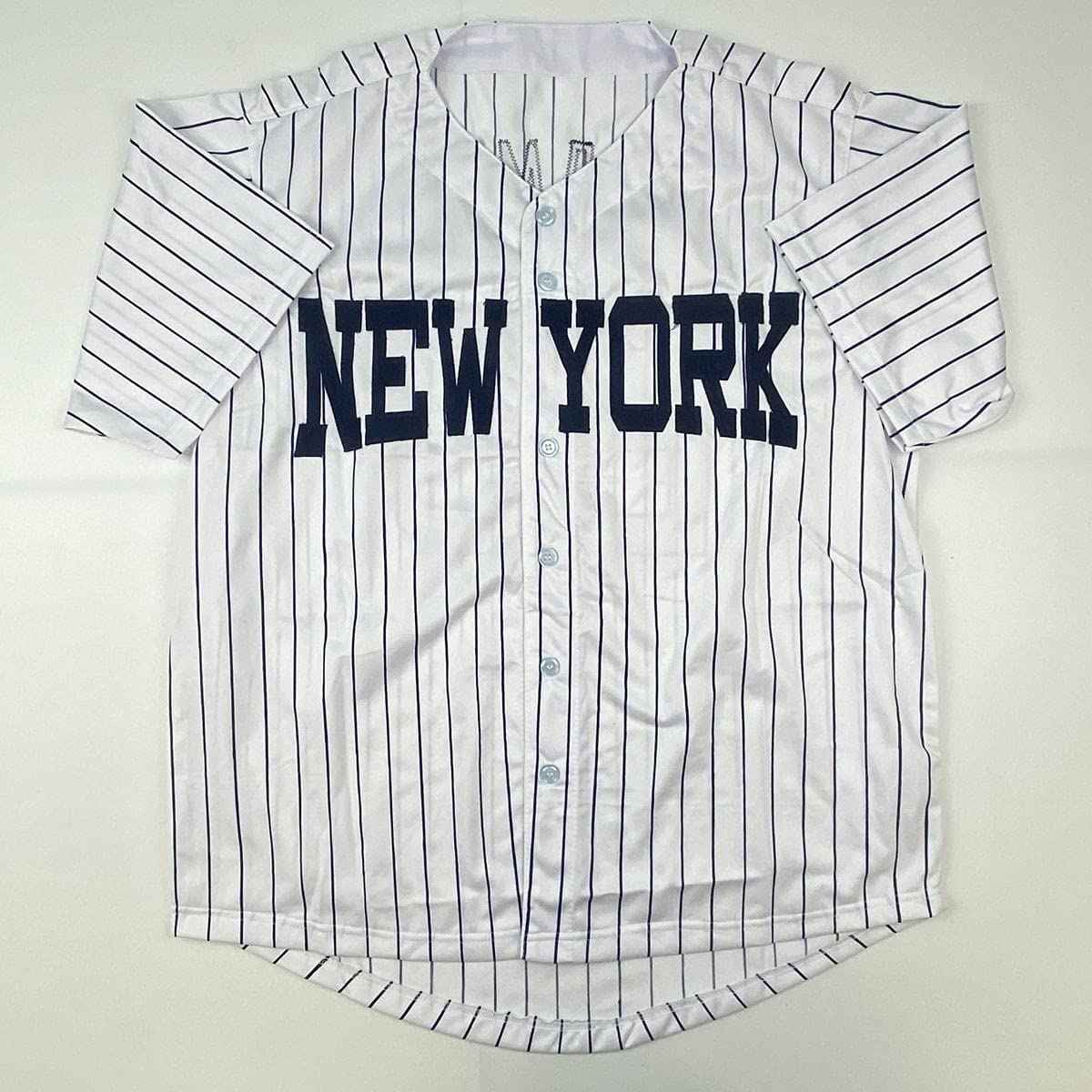 Autographed/Signed Jason Giambi New York Pinstripe Baseball Jersey PSA/DNA COA