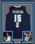 Framed Autographed/Signed Ryan Arcidiacono 35x39 Villanova Blue College Basketball Jersey JSA COA