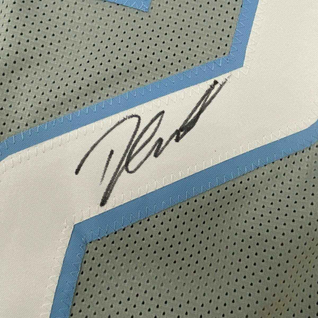 Framed Autographed/Signed D'Andre Swift 35x39 Detroit Grey Football Jersey JSA COA