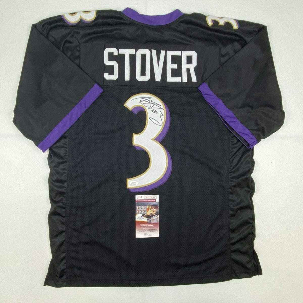 Autographed/Signed Matt Stover Baltimore Black Football Jersey JSA COA