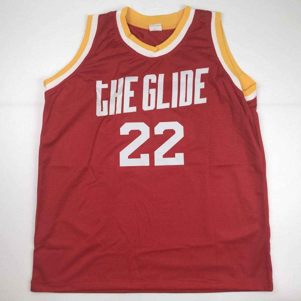 Autographed/Signed Clyde Drexler Houston Red Basketball Jersey Beckett BAS COA
