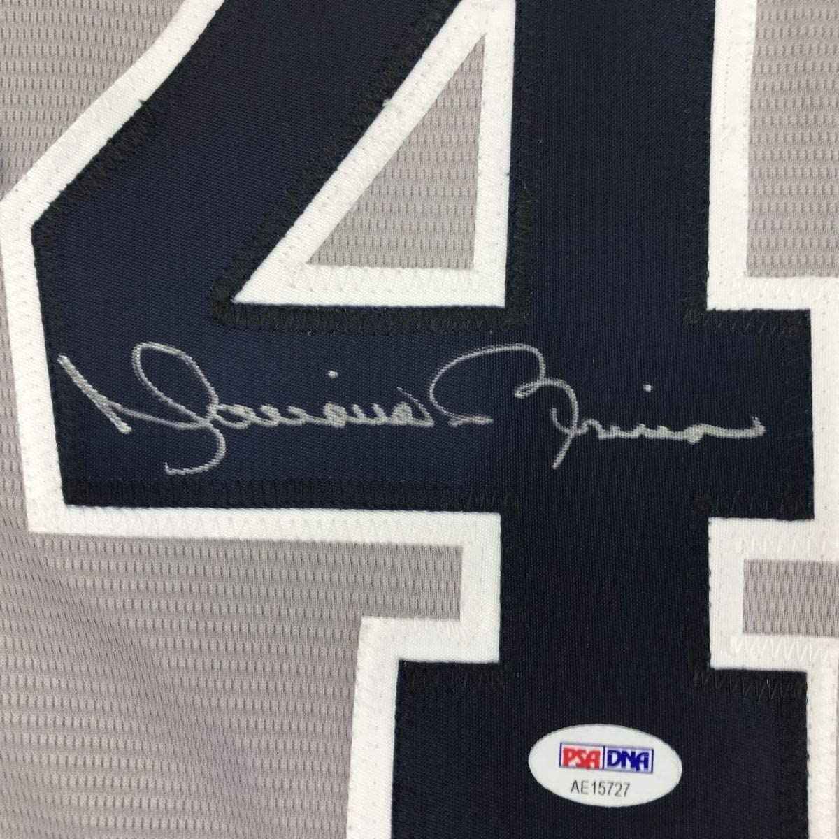 Framed Autographed/Signed Mariano Rivera 35x39 New York Grey Baseball Jersey PSA/DNA COA