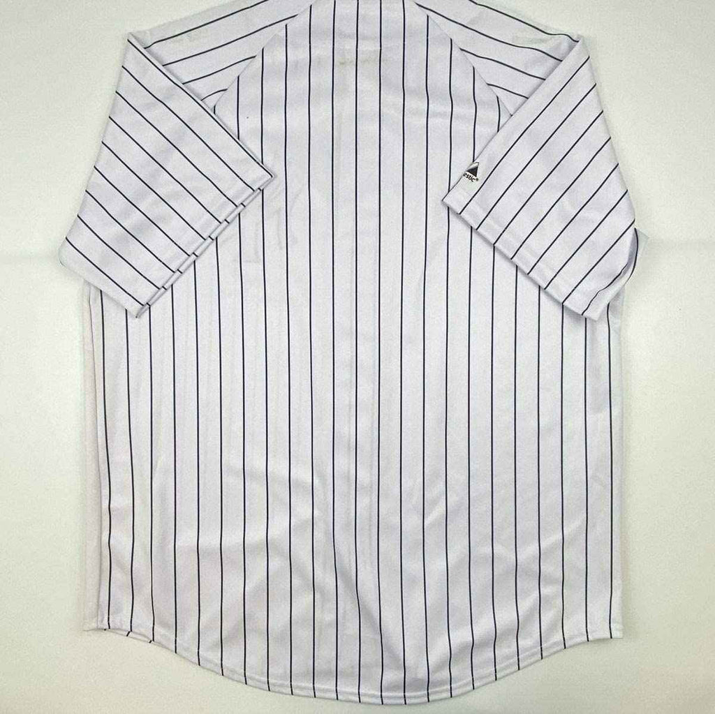 Autographed/Signed Whitey Ford New York Pinstripe Baseball Jersey PSA/DNA COA