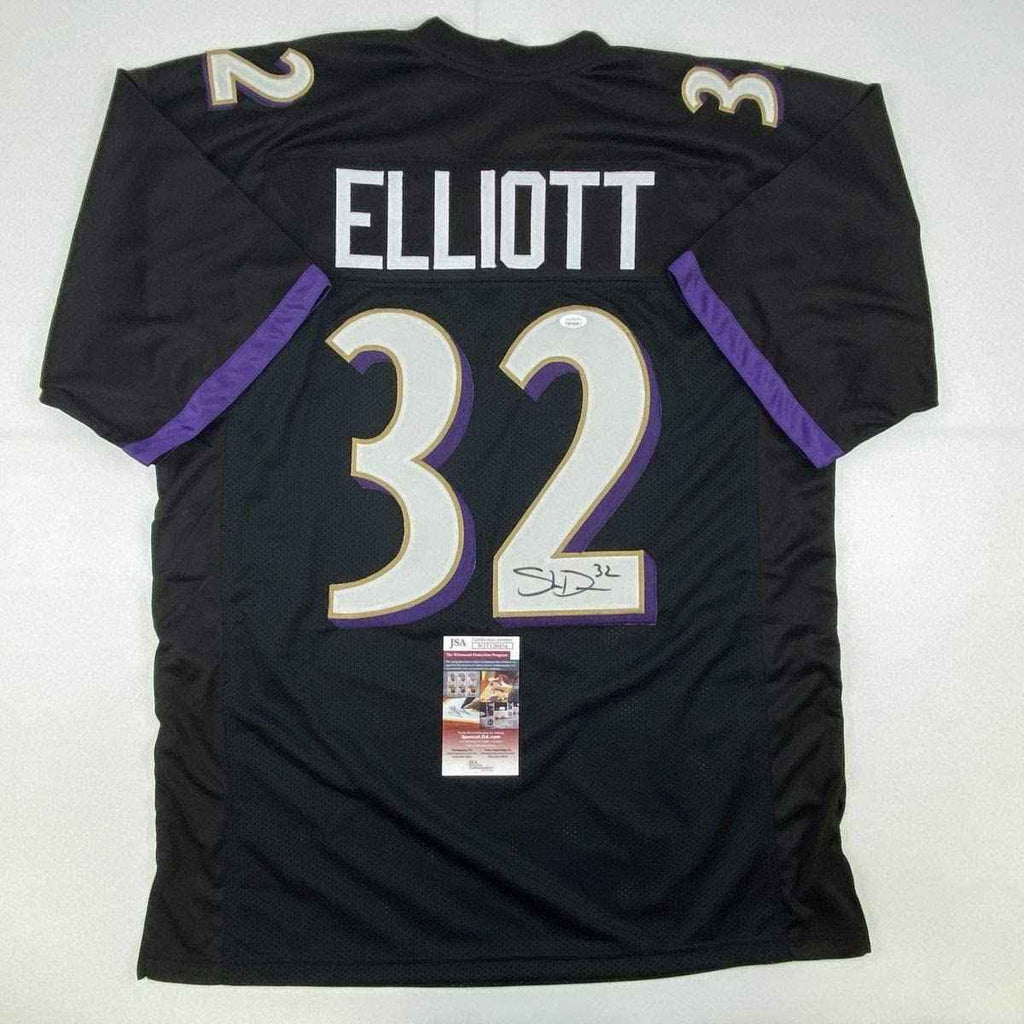 Autographed/Signed DeShon Elliott Baltimore Black Football Jersey JSA COA